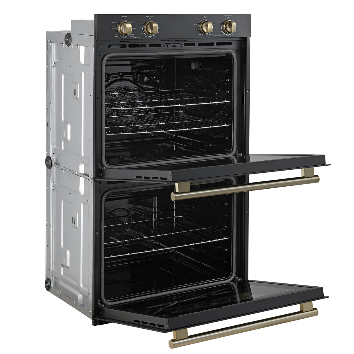 Forno Vomero 30-Inch Double Wall Oven, Black, 10 cu.ft Total Capacity, 7100W Convection, Mechanical Controls, Manuel Steam Clean