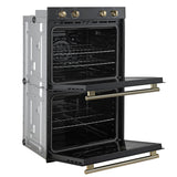 Forno Vomero 30-Inch Double Wall Oven, Black, 10 cu.ft Total Capacity, 7100W Convection, Mechanical Controls, Manuel Steam Clean
