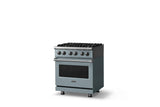 30"W. Dual Fuel Range (Finish: November Sky, Trim: Polished Chrome, Fuel: Natural Gas)