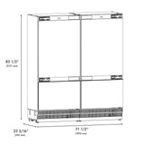 ZLINE Autograph Edition 72 in. 39.6 cu. ft. Panel Ready French Door Built-In Bottom Freezer Refrigerator with Water Dispensers and Ice Makers with Graphite Gray Interior and Polished Gold Accents (GRBITZ-72-G)