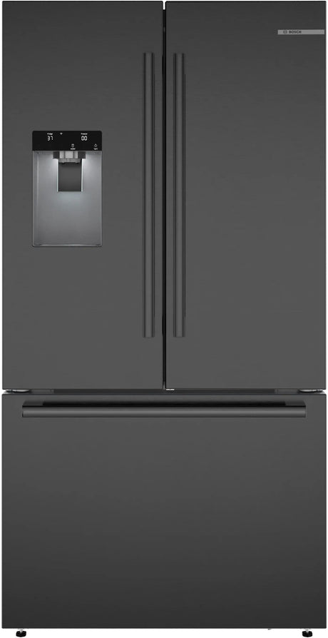 500 Series French Door Bottom Mount Refrigerator 36" Black Stainless Steel, Total No Frost