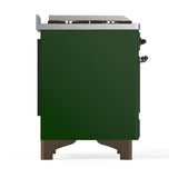 ILVE UM60FSNR3EGBLP Majestic III 60 inch Dual Fuel Range with 7 Burners, Griddle and French Top, Dual Function Burner with up to 25,000 BTU (Liquid Propane, Triple Glass Door, Emerald Green, Burnished)