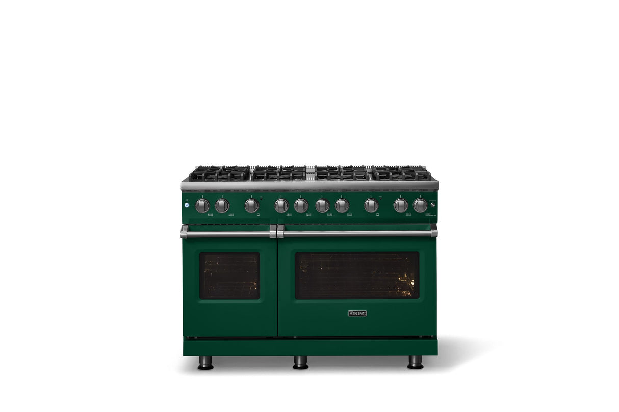 48"W. Sealed Burner Gas Range (Burner: 8b, Finish: Ivy, Trim: Polished Chrome, Fuel: Natural Gas)