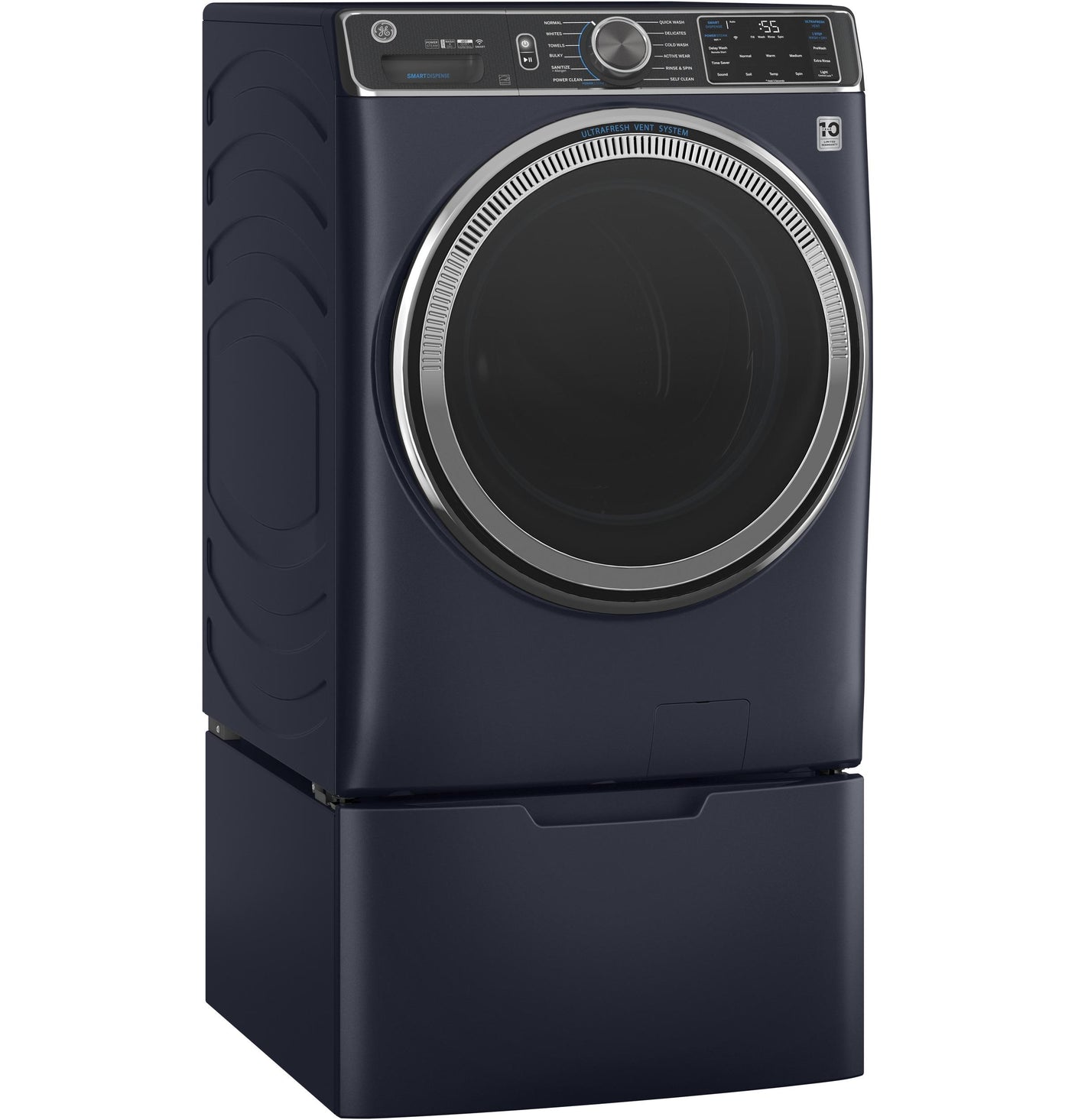 GE® 5.0 cu. ft. Capacity Smart Front Load ENERGY STAR® Steam Washer with SmartDispense™ UltraFresh Vent System with OdorBlock™ and Steam