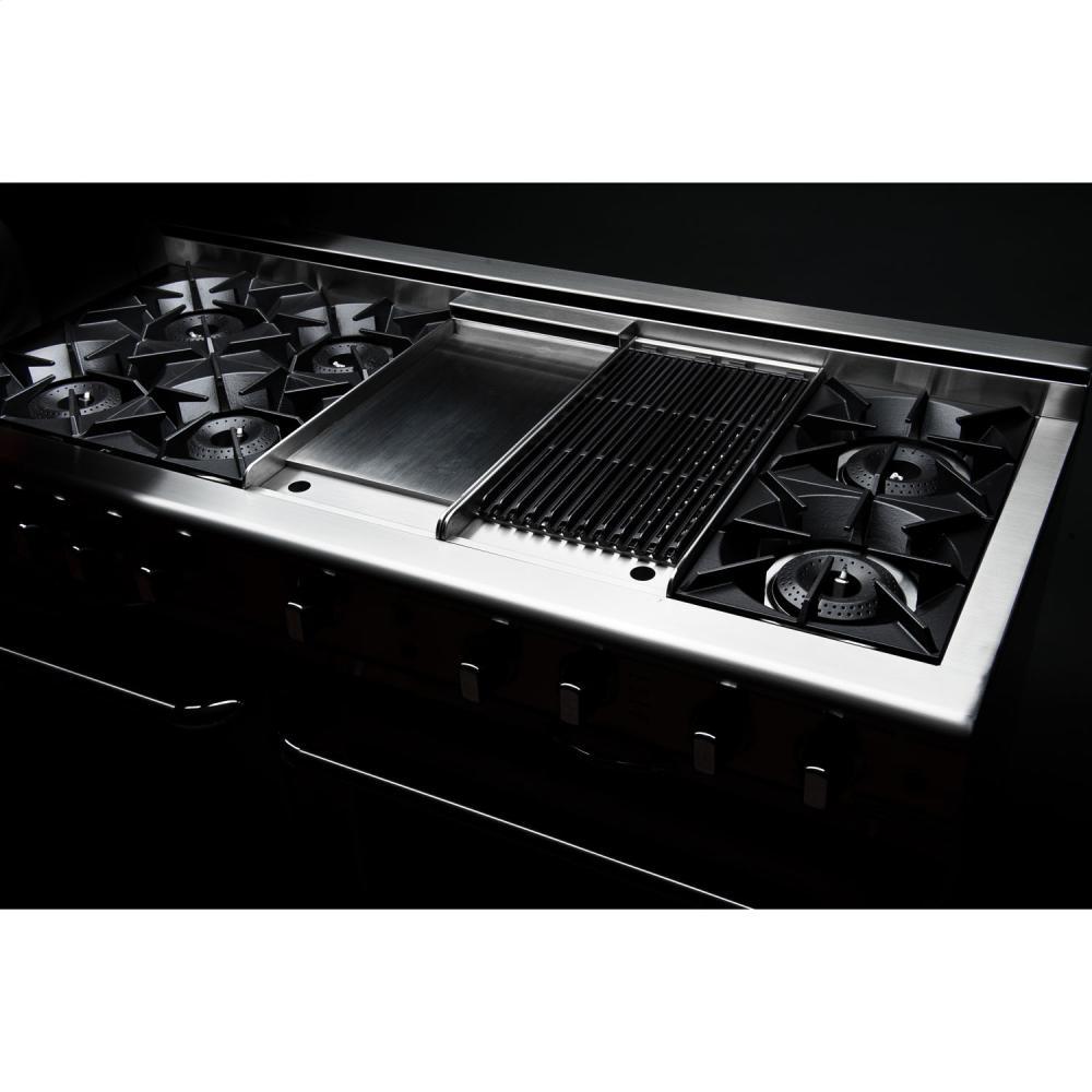 60" Gas Self Clean w/ Rotisserie, 8 Open Burners, 12" Broil Burner