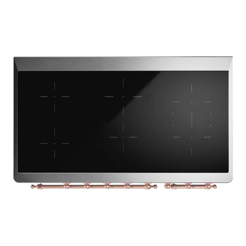 ILVE UMIB48NR3BUP Majestic III 48 inch Induction Range with 6 Elements, 5.02 cu. ft. Total Oven Capacity (Triple Glass Door, Burgundy, Copper)
