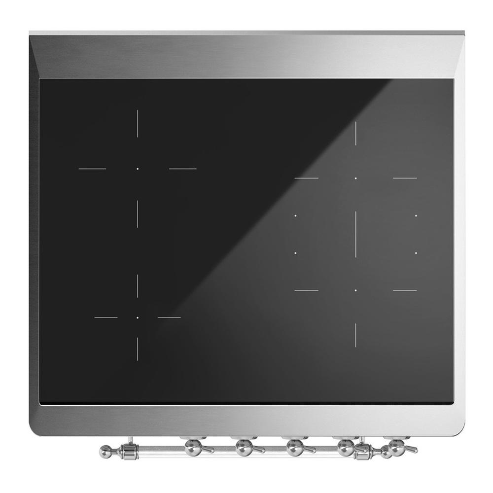 ILVE UMIB30QNR3MGC Majestic III 30 inch Induction Range with 4 Elements, 4 cu. ft. Oven Capacity (Solid Door, Graphite Matte, Chrome)