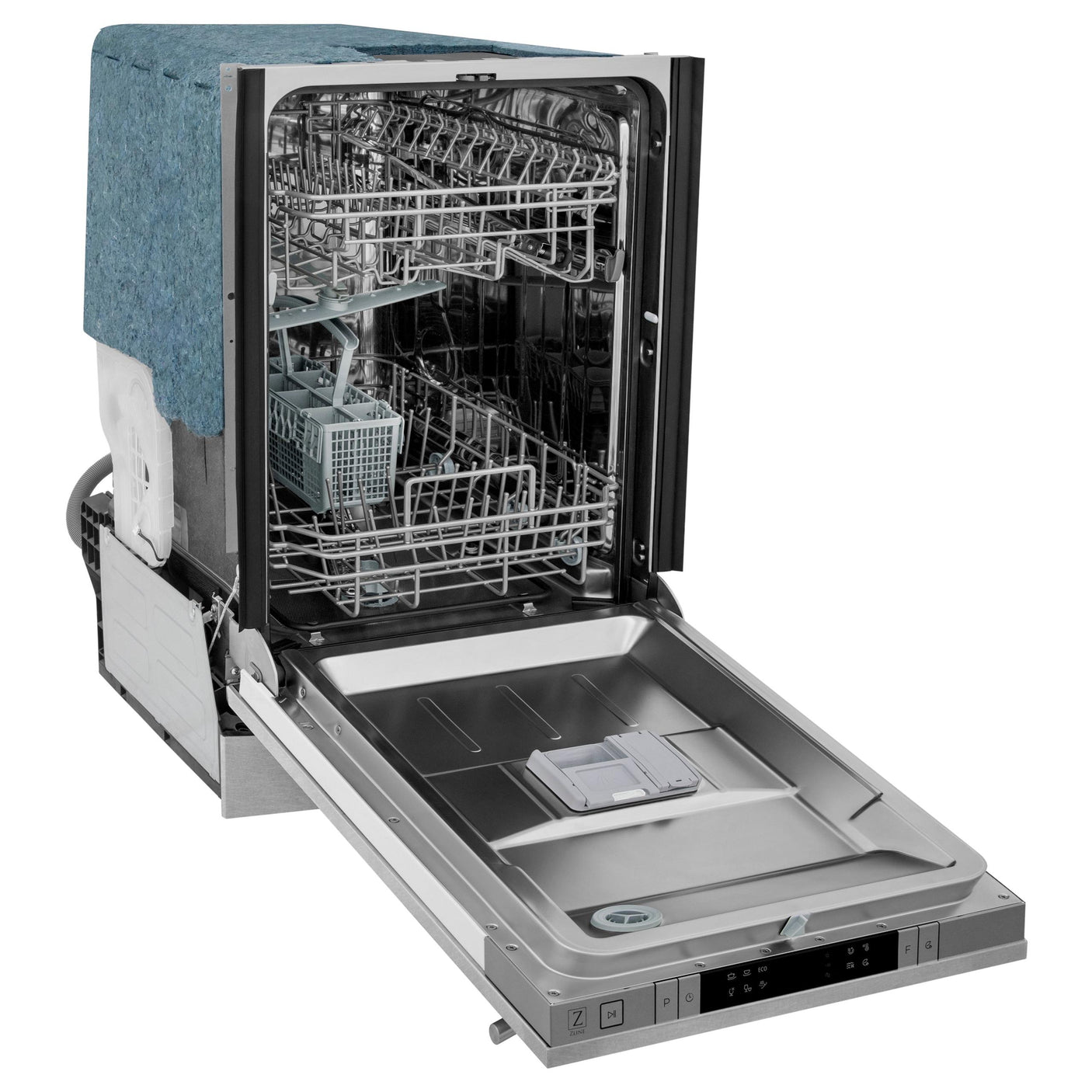 ZLINE 18 in. Compact Top Control Dishwasher with Stainless Steel Tub and Modern Style Handle, 52 dBa (DW-18) [Color: DuraSnow Stainless Steel]