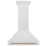 36 in. ZLINE Autograph Edition DuraSnow Stainless Steel Range Hood with Stainless Steel Shell and Colored Handle (8654SNZ-36) [Color: Champagne Bronze]