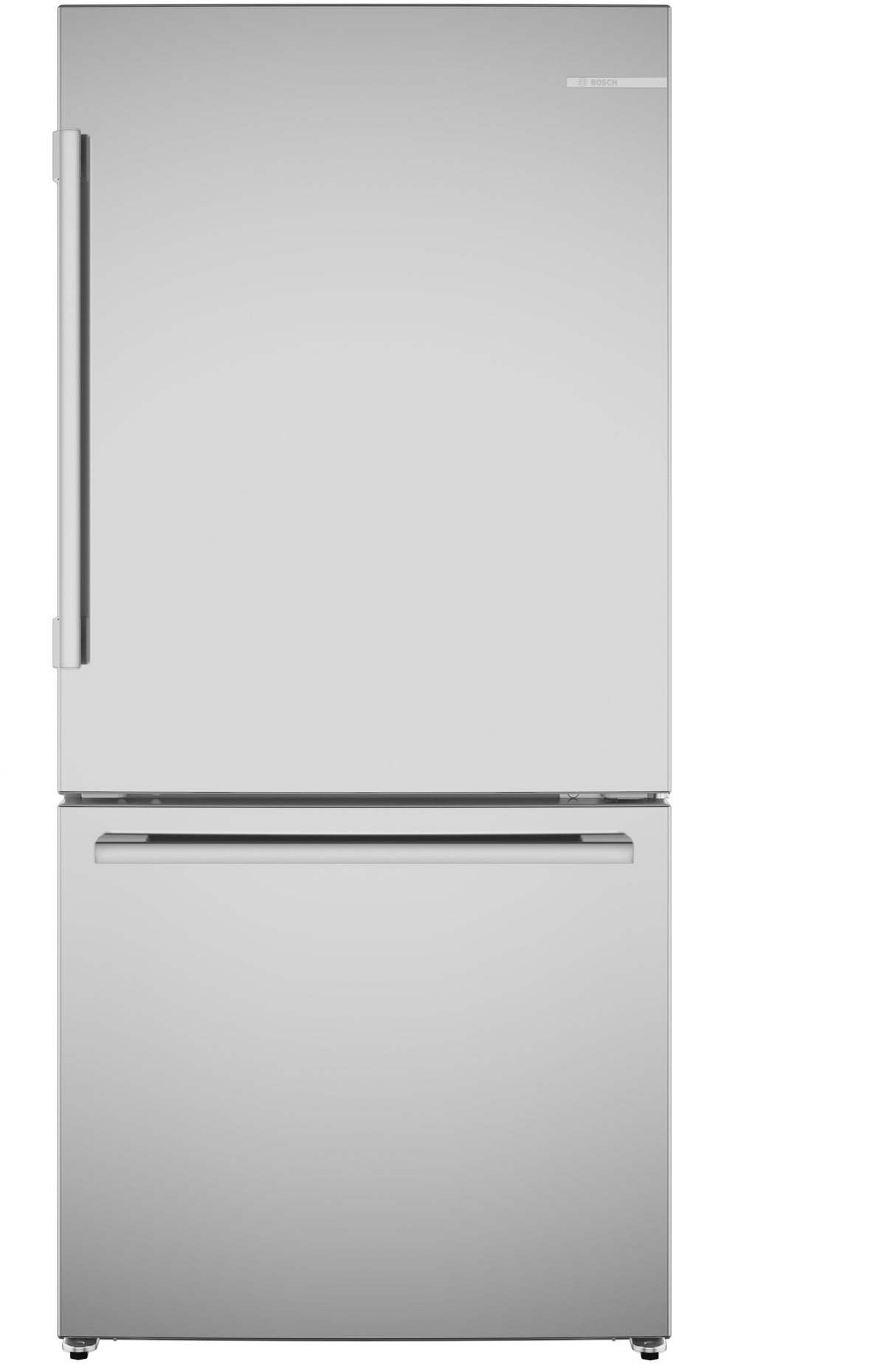 100 Series, free-standing fridge-freezer with freezer at bottom, Brushed steel (with anti-fingerprint), Total No Frost