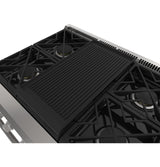 Monogram 36" All Gas Professional Range with 4 Burners and Griddle (Natural Gas)