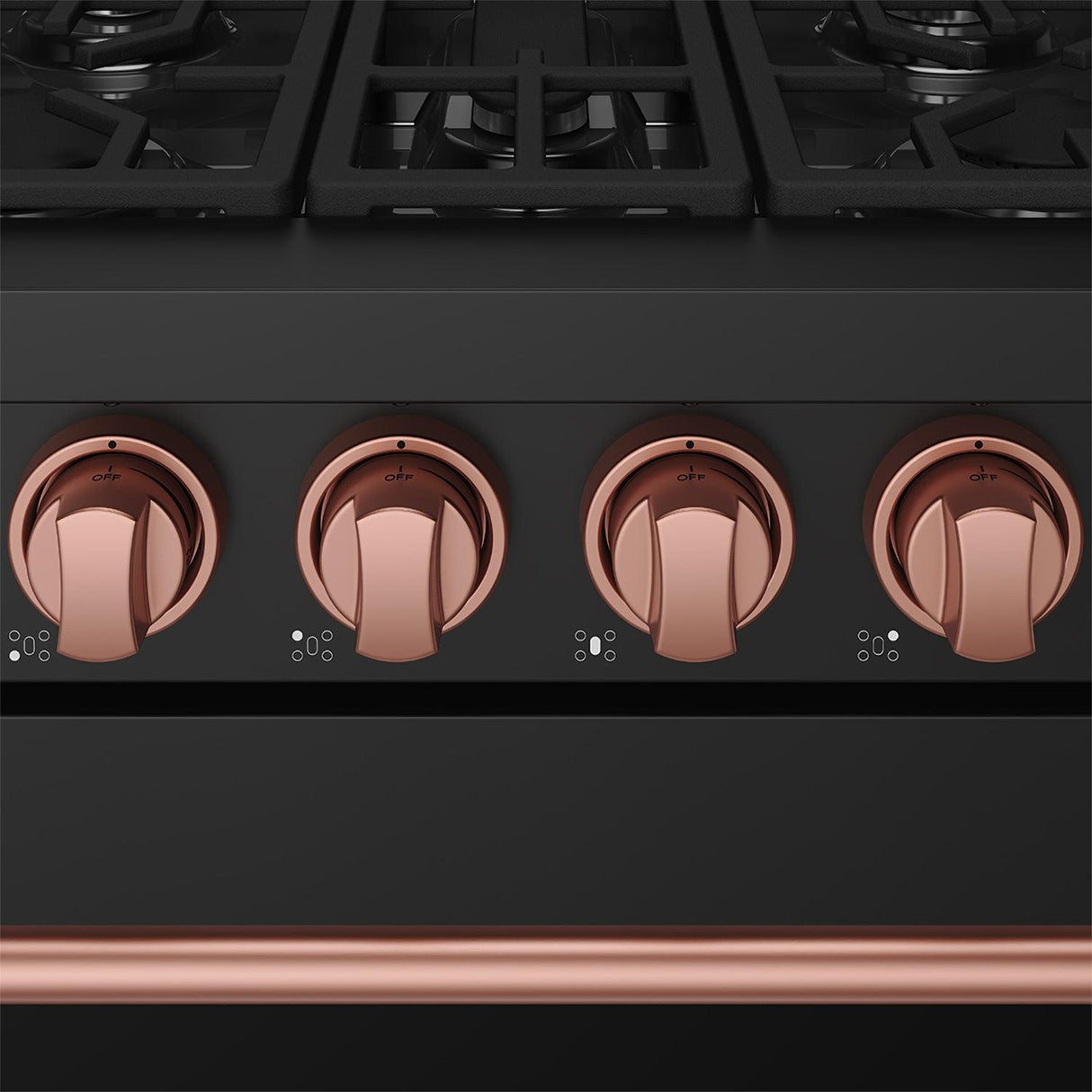 30 Inch Professional Gas With Precision Knob Control In Black/rose Gold
