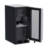 15-In Built-In Clear Ice Machine With Factory-Installed Pump with Door Style - Stainless Steel Frame Glass