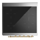 ILVE UMIB30NR3EGG Majestic III 30 inch Induction Range with 4 Elements, 4 cu. ft. Oven Capacity (Triple Glass Door, Emerald Green, Brass)