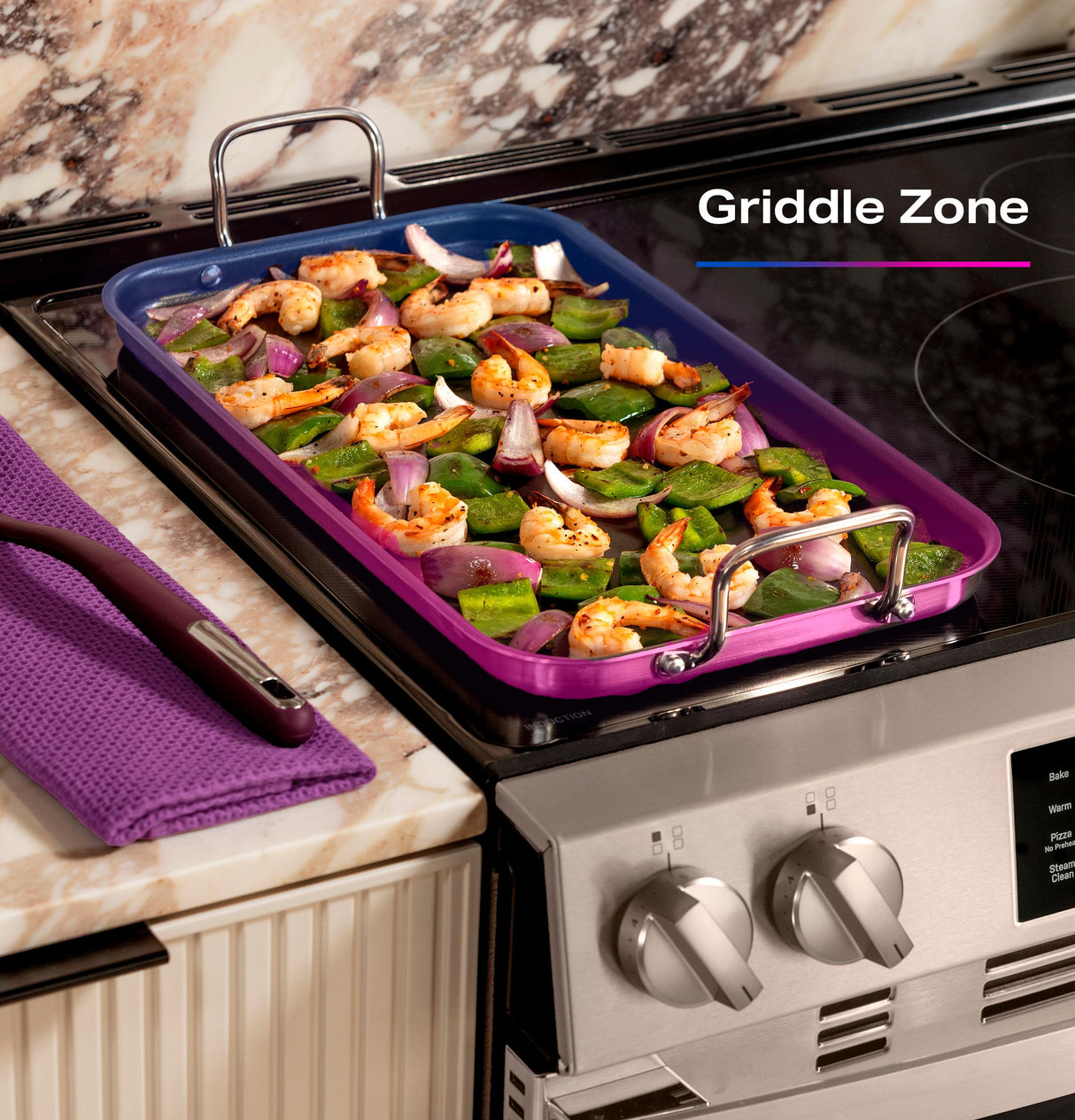 GE Profile™ ENERGY STAR® 30" Smart Slide-In Induction and Convection Range with No Preheat Air Fry and EasyWash™ Oven Tray