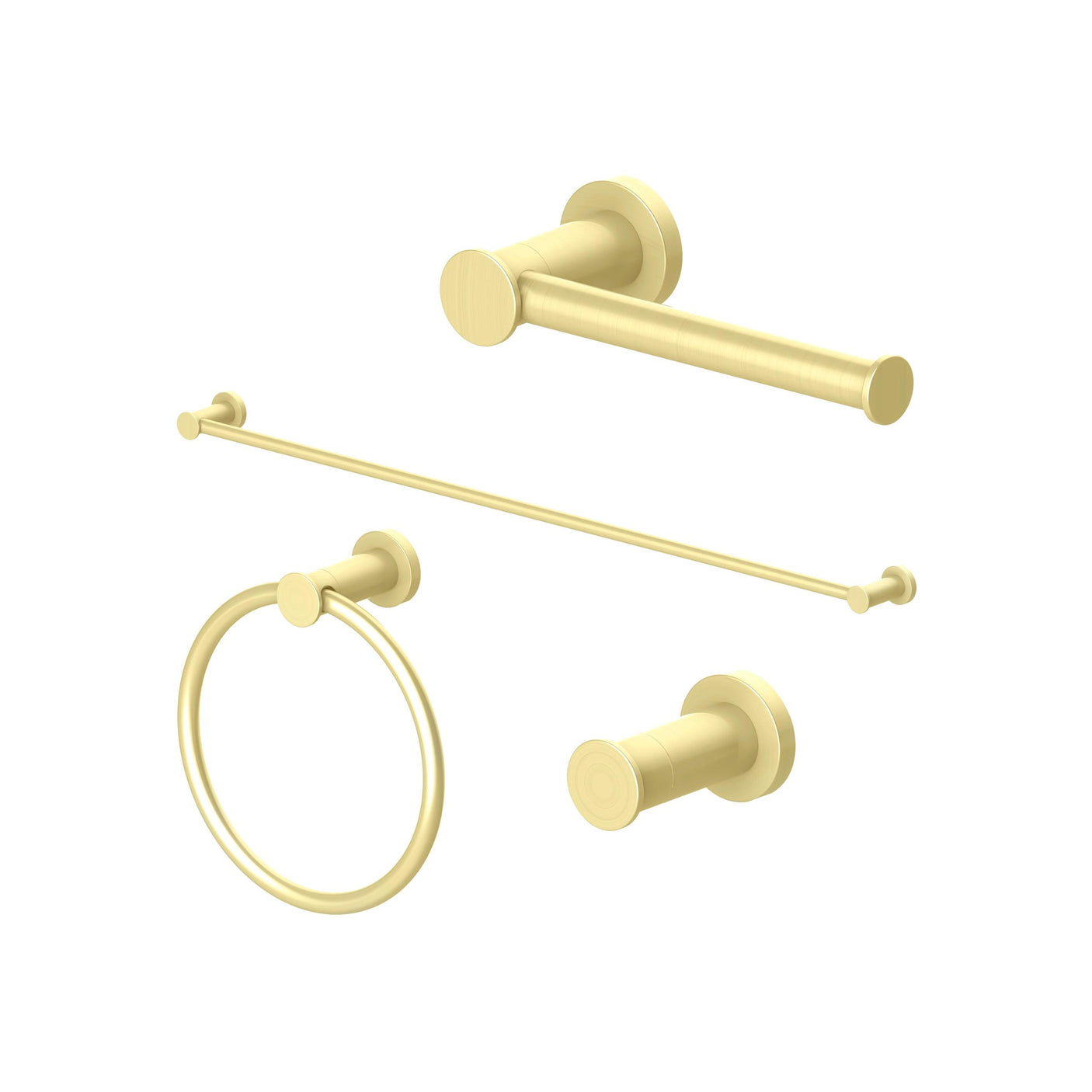 ZLINE Emerald Bay Bathroom Accessories Package with Towel Rail, Hook, Ring and Toilet Paper Holder with Color Options (4BP-EMBYACC) [Color: Polished Gold]