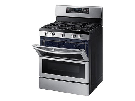 5.8 cu ft. Smart Freestanding Gas Range with Flex Duo™ & Dual Door in Stainless Steel