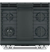 GE Café Series 30" Slide-In Front Control Range with Warming Drawer