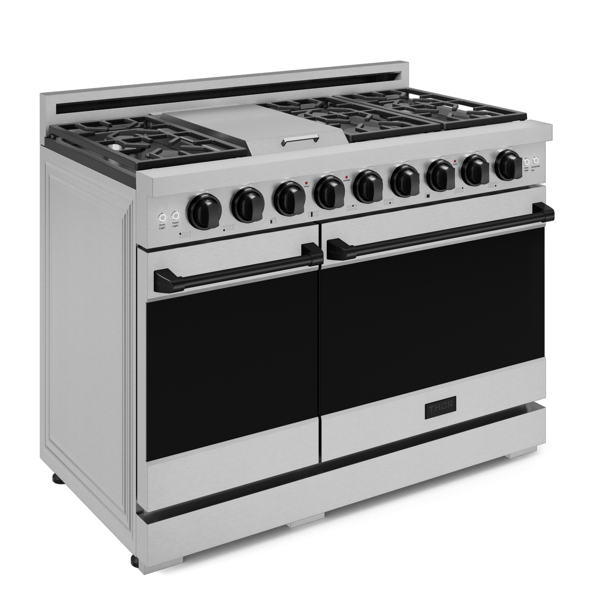 48 Inch Professional Gas Range With Pro-style Knobs In Stainless Steel/black  Gordon Ramsay Series
