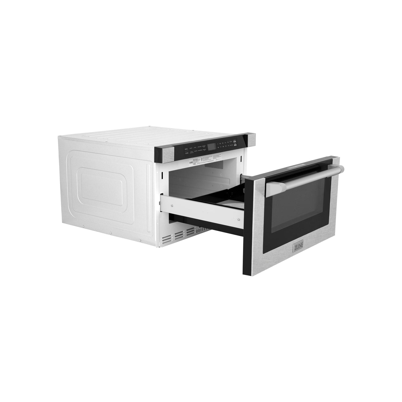 ZLINE 24" 1.2 cu. ft. Built-in Microwave Drawer with a Traditional Handle in DuraSnow Stainless Steel (MWD-1-SS-H)