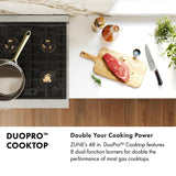 ZLINE Autograph Edition 48 in. 6.7 cu. ft. Paramount Dual Fuel Range with 8 Burner DuoPro? Cooktop and Dual Ovens in Stainless Steel and Matte Black Accents (PSDRZ-48-MB)