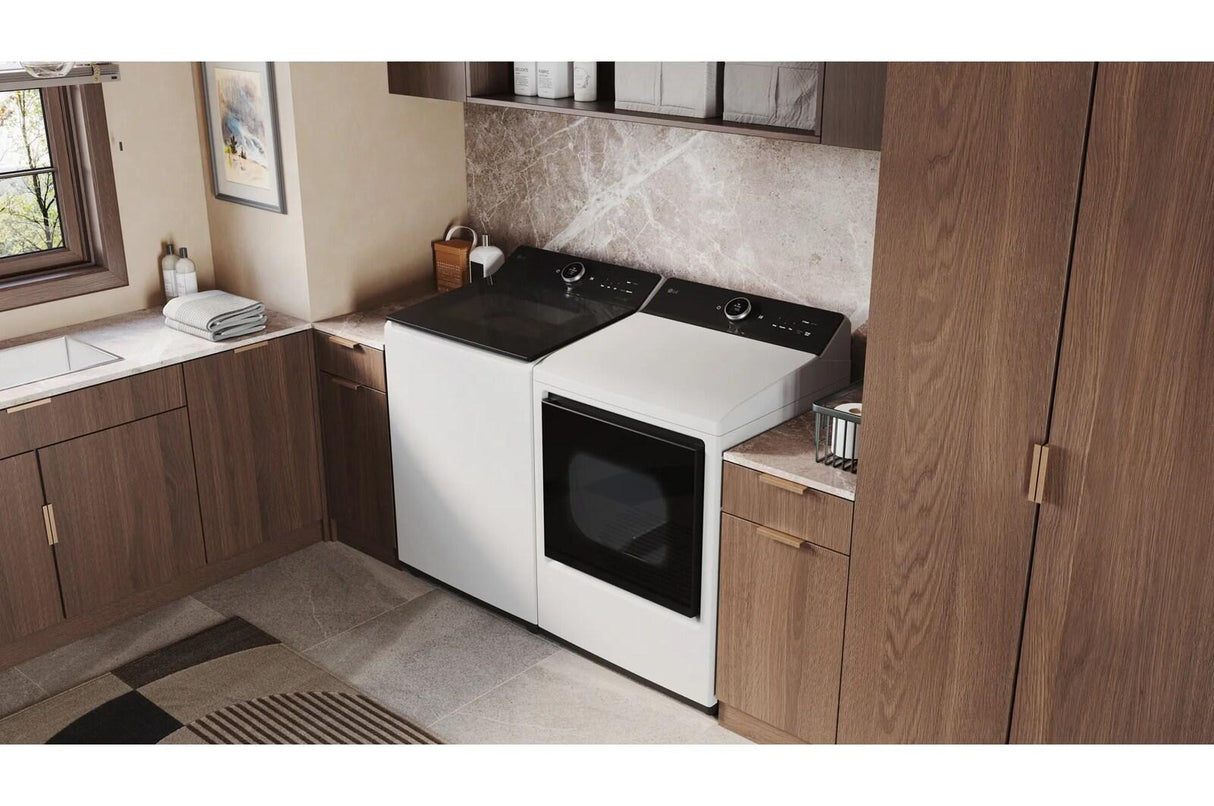 7.3 cu.ft. Ultra Large High Efficiency Gas TurboSteam™ LG EasyLoad™ Door, Wi-Fi Connectivity, White