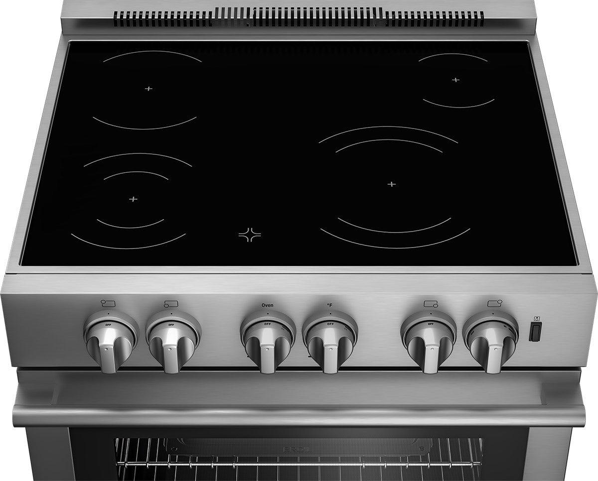 30in Induction range with 5.7 cu ft self clean oven, slide-in style