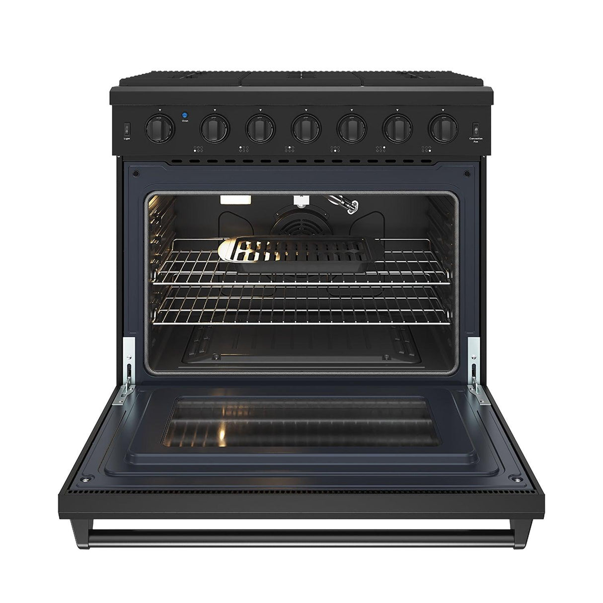 36 Inch Professional Gas Range In Black