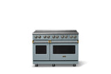 48"W. Induction Range (Finish: November Sky, Trim: Brushed Brass)