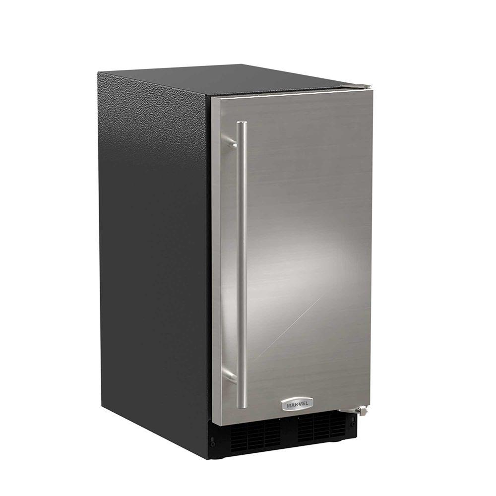 15-In Low Profile Built-In Clear Ice Machine With Arctic White Illuminice with Door Style - Stainless Steel, Door Swing - Right, Pump - No