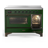 ILVE UMIB48NR3EGB Majestic III 48 inch Induction Range with 6 Elements, 5.02 cu. ft. Total Oven Capacity (Triple Glass Door, Emerald Green, Burnished)