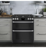 GE Café Series 30" Slide-In Front Control Gas Double Oven with Convection Range