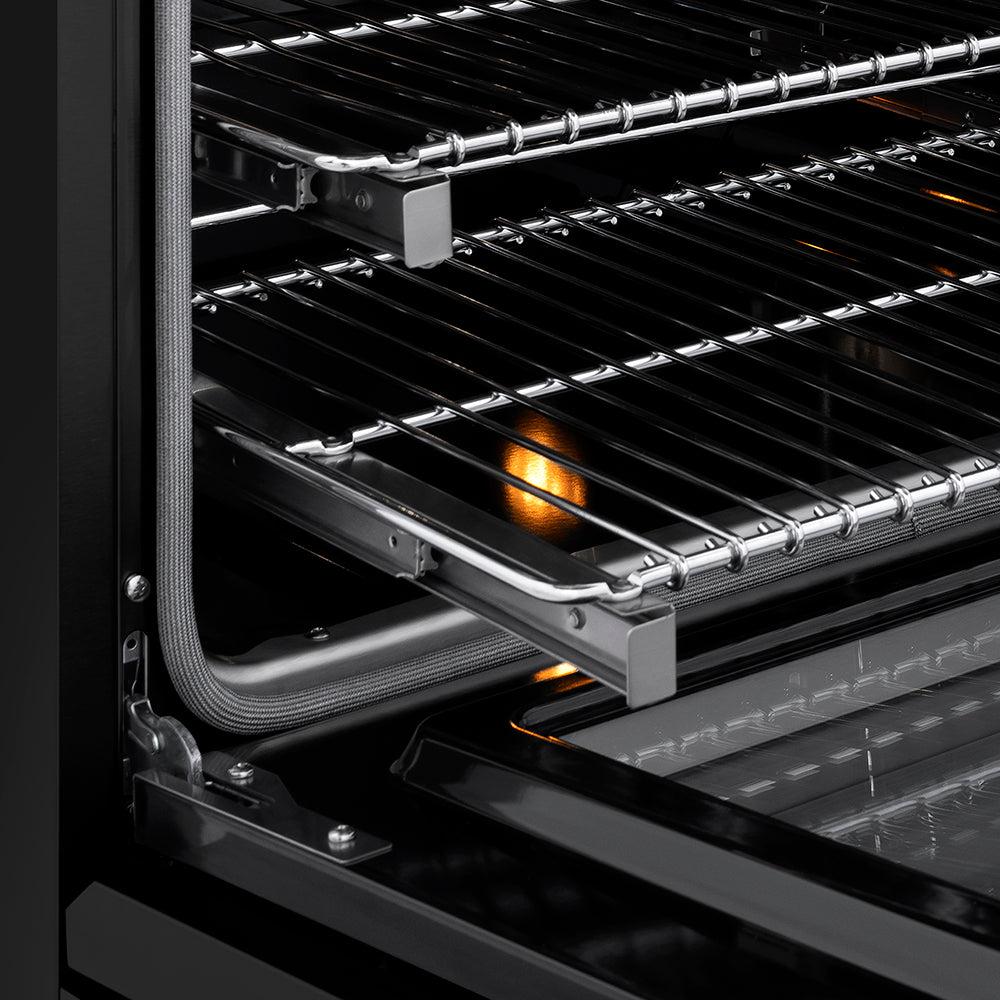 ZLINE Autograph Edition 36 in. 5.2 cu. ft. Paramount Induction Range with 5 Element Cooktop and Electric Convection Oven in Black Stainless Steel with Champagne Bronze Accents (SINRBZ-36-CB)