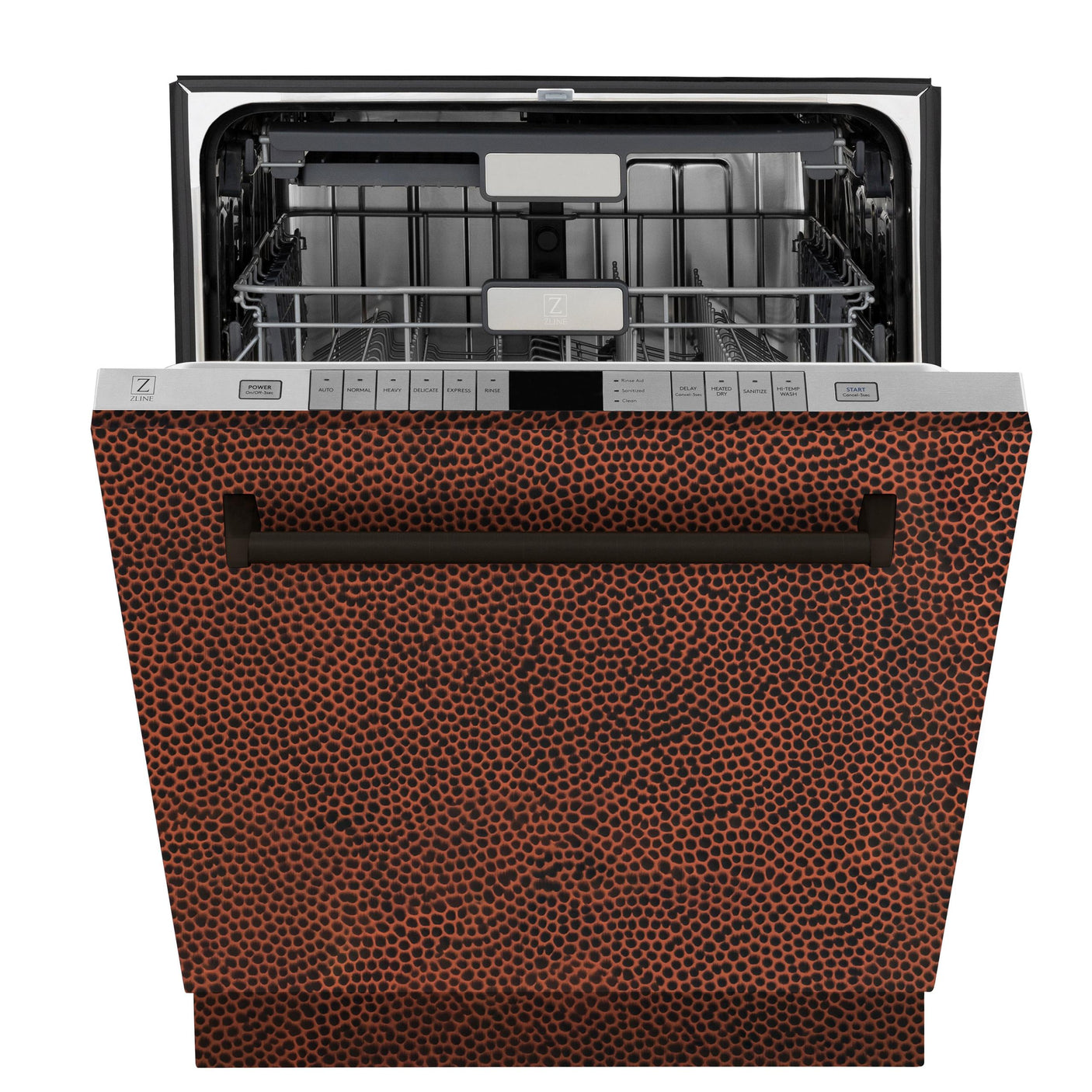 ZLINE 24" Monument Series 3rd Rack Top Touch Control Dishwasher with Stainless Steel Tub, 45dBa (DWMT-24) [Color: Hand Hammered Copper]