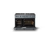 48"W. Sealed Burner Gas Range (Burner: 8b, Finish: November Sky, Trim: Polished Chrome, Fuel: Natural Gas)