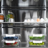 ZLINE Autograph Edition 36 in. 19.6 cu. ft. Panel Ready French Door Built-In Bottom Freezer Refrigerator with Water Dispenser and Ice Maker with Stainless Steel Interior and Matte Black Accents (SRBIVZ-36-MB)