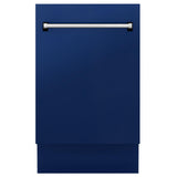 ZLINE 18" Tallac Series 3rd Rack Top Control Dishwasher with Traditional Handle, 51dBa [Color: Blue Gloss]