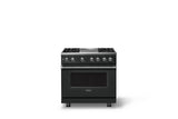 36"W. Dual Fuel Range (Burner: 4g, Finish: Antique Bronze, Trim: Polished Chrome, Fuel: Natural Gas)