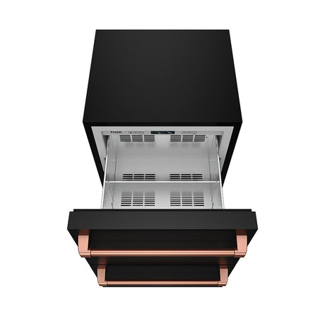 24 Inch Undercounter Built-in or Freestanding Drawer Refrigerator - Black/rose Gold  Gordon Ramsay Series