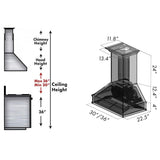 ZLINE 30 in. Wooden Wall Mount Range Hood in Antigua and Hamilton - Includes Remote Motor