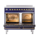 ILVE UNDI406QNMPMBP Nostalgie II Noblesse 40 inch Induction Range (Solid Door, Midnight Blue, Copper)