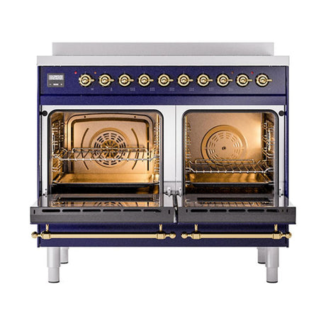ILVE UNDI406QNMPMBP Nostalgie II Noblesse 40 inch Induction Range (Solid Door, Midnight Blue, Copper)