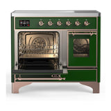 ILVE UMDIB40NR3EGP Majestic III 40 inch Induction Range with 6 Elements, 3.82 cu. ft. Total Oven Capacity (Triple Glass Door, Emerald Green, Copper)