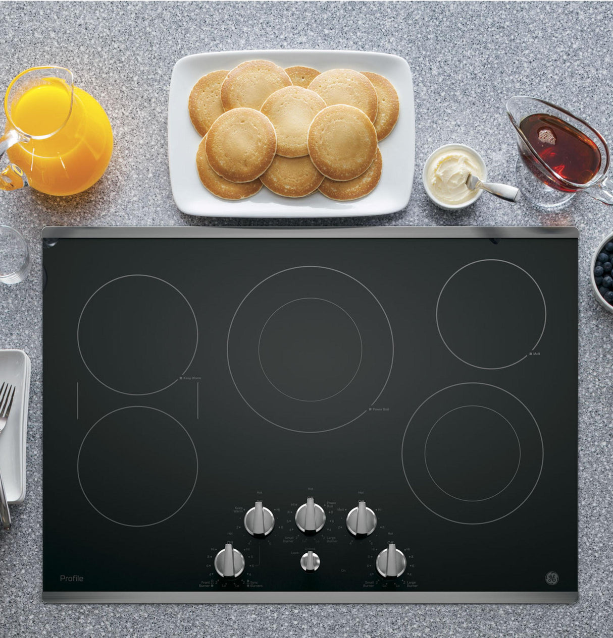 GE Profile™ 30" Built-In Knob Control Electric Cooktop