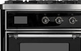 Majestic II 40 Inch Dual Fuel Liquid Propane Freestanding Range in Glossy Black with Chrome Trim