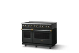 48"W. Induction Range (Finish: Antique Bronze, Trim: Brushed Brass)