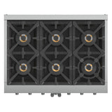 Forno Capriasca 36-Inch Freestanding French Door Gas Range, 6 Burners, Convection Oven, Energy Efficient