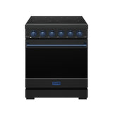 30 Inch Professional Electric Range With Precision Knob Control In Black and Blue  Gordon Ramsay Series