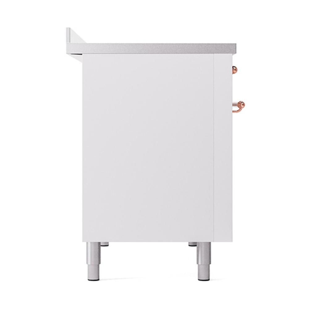 ILVE UNI486QNMPWHP Nostalgie II Noblesse 48 inch Induction Range (Solid Door, White, Copper)