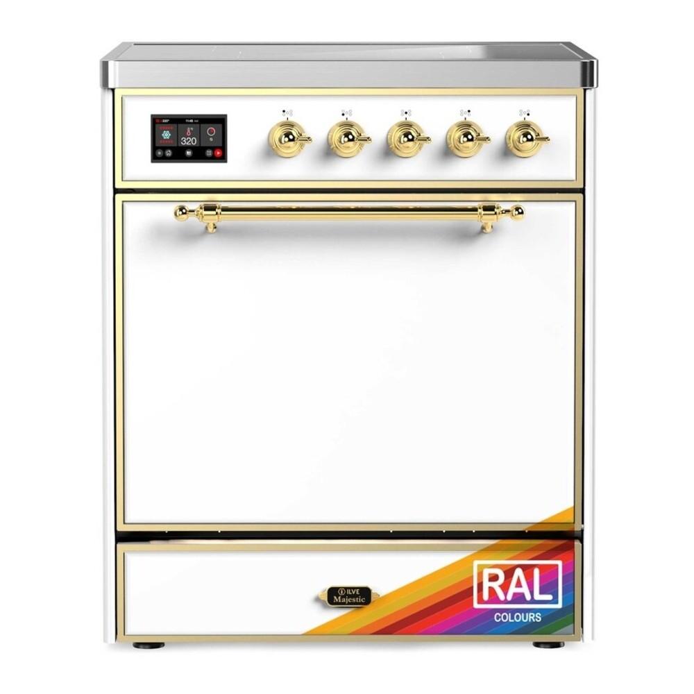 ILVE UMIB30QNR3RAG Majestic III 30 inch Induction Range with 4 Elements, 4 cu. ft. Oven Capacity (Solid Door, RAL, Brass)